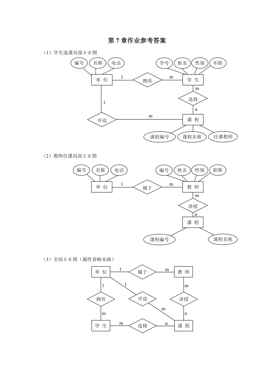 数据库原理第7章作业参考答案_第1页