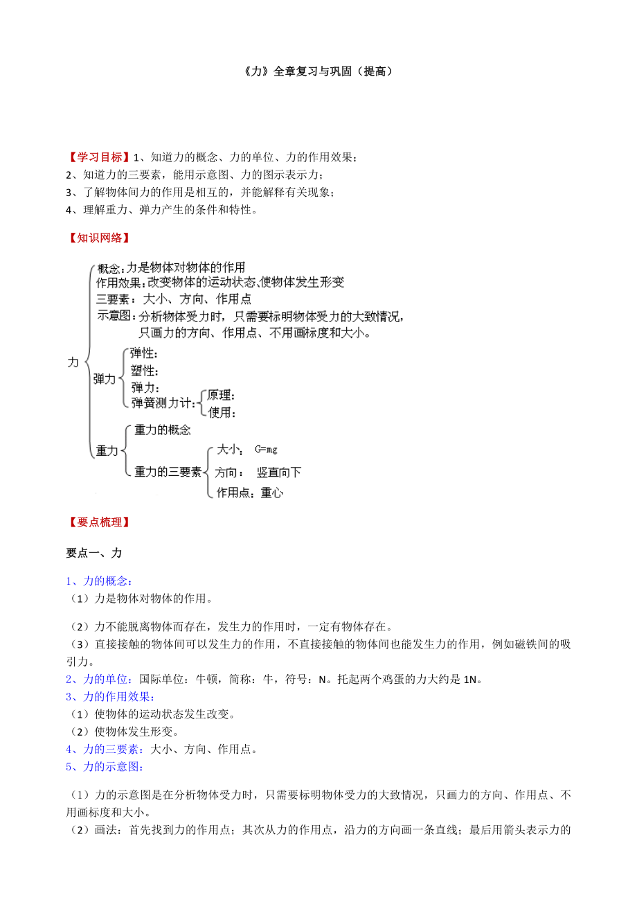 八年级下册物理总复习学案(共65页)_第1页