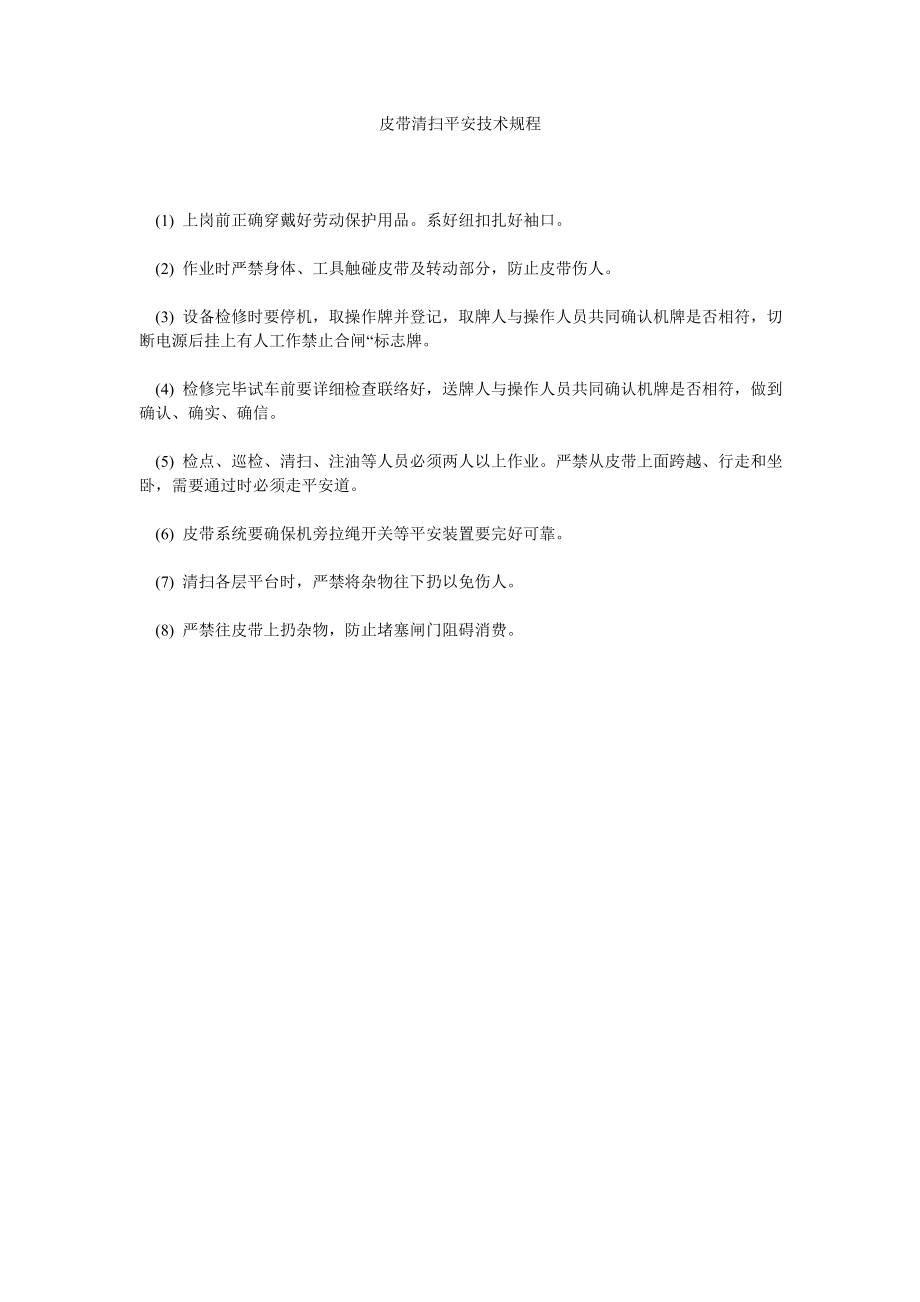 皮带清扫安全技术规程_第1页