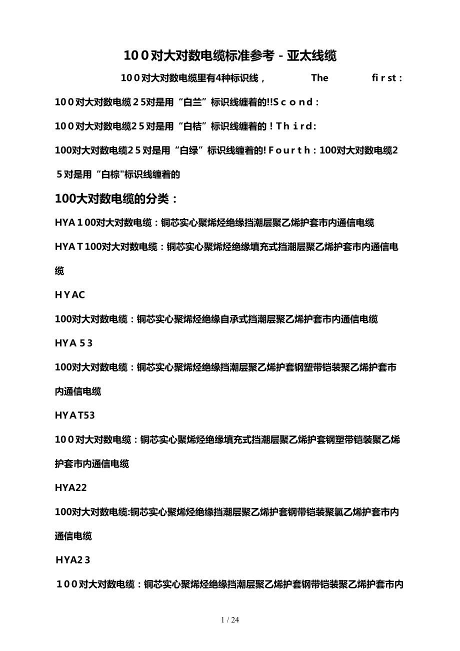 100对大对数电缆_第1页