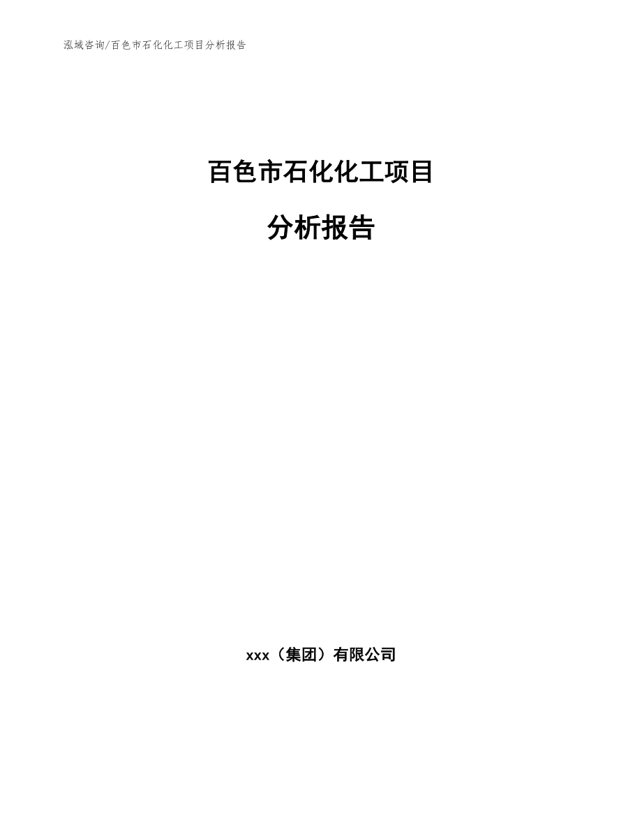 百色市石化化工项目分析报告模板参考_第1页