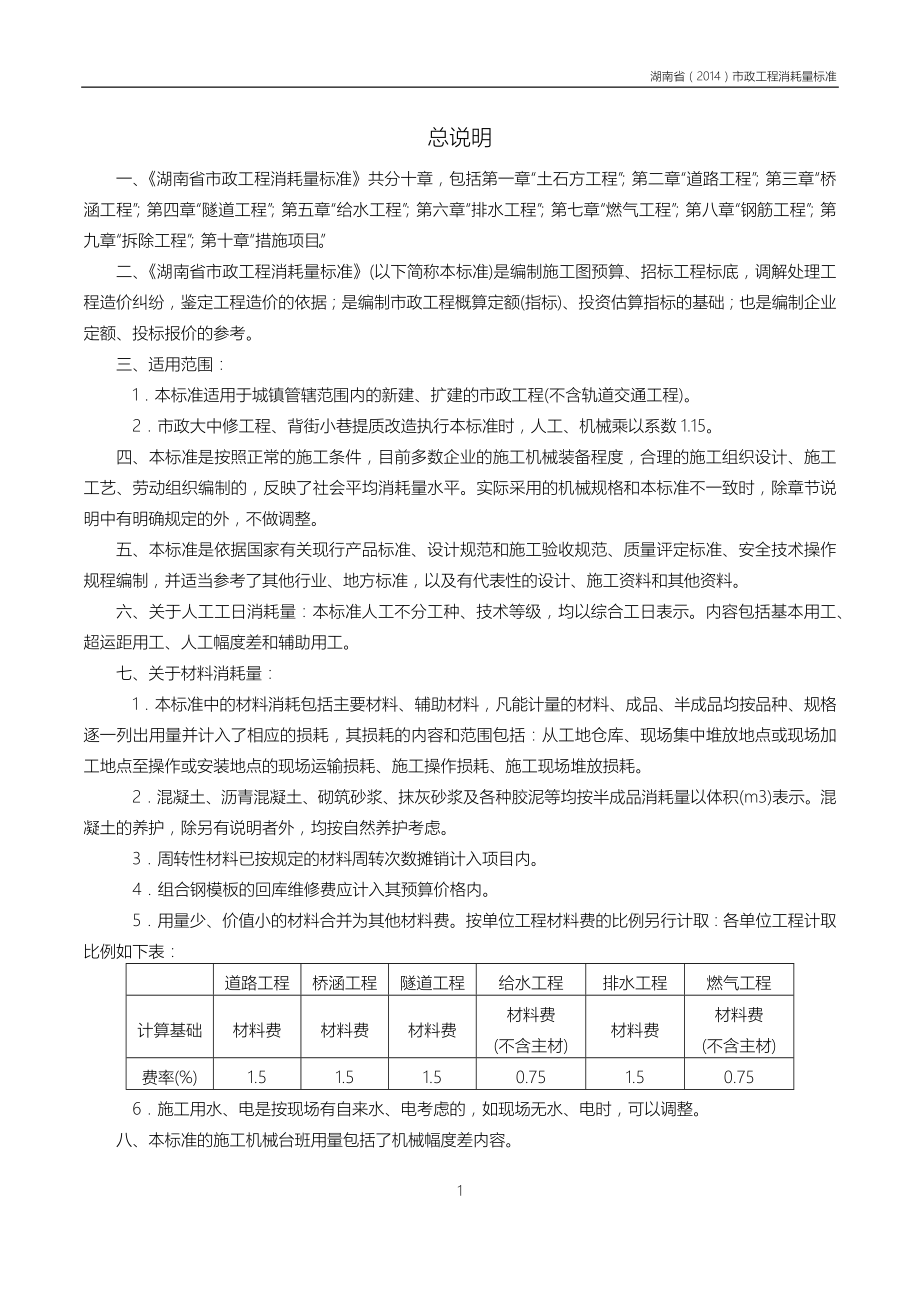 湖南省市政工程消耗量标准_第1页