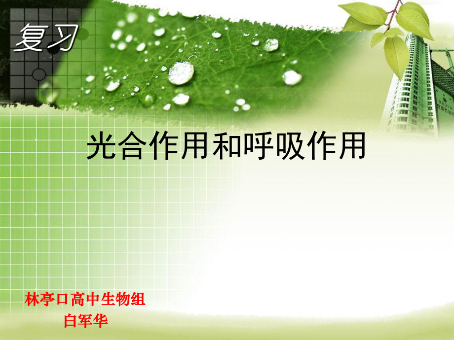 光合作用和呼吸作用_第1页