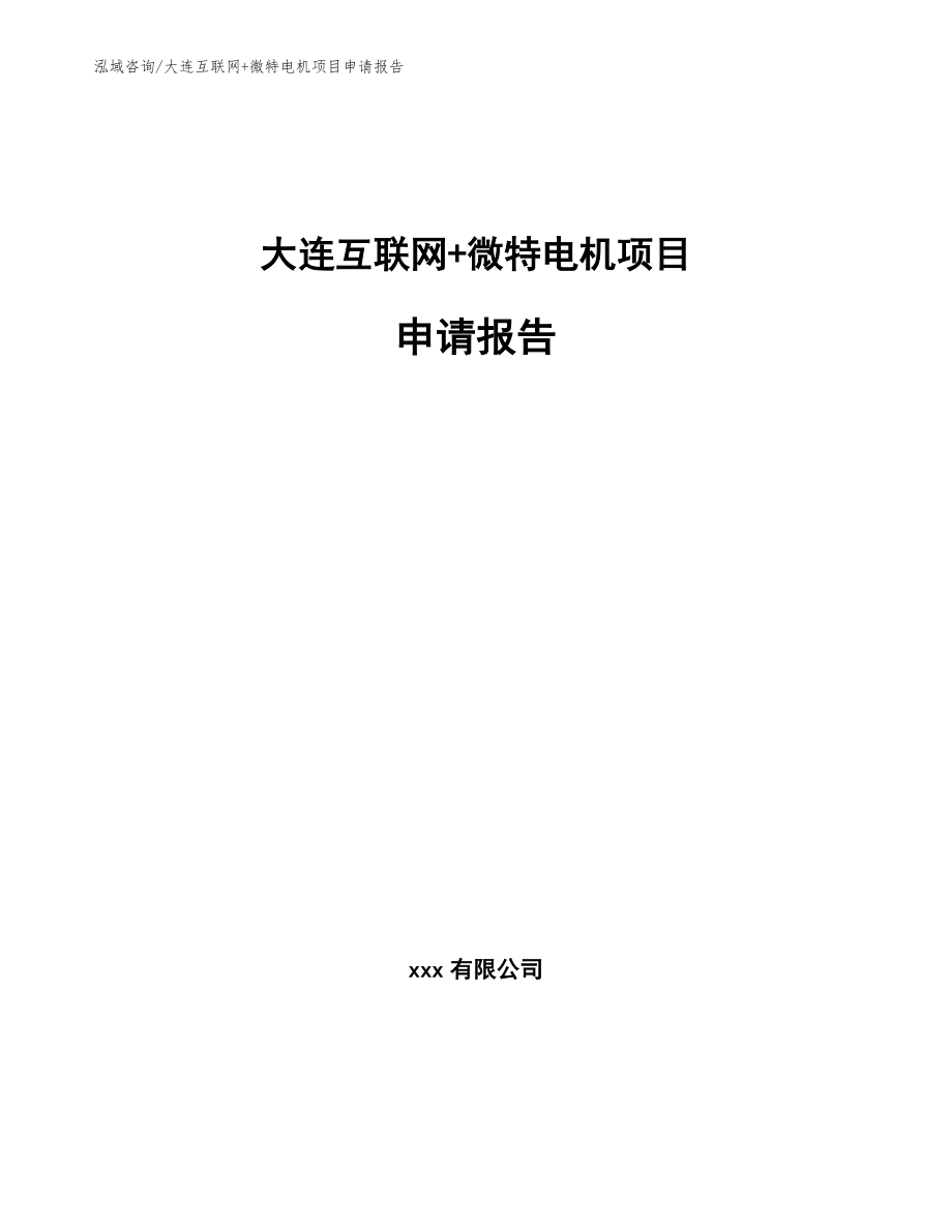 大连互联网+微特电机项目申请报告_第1页