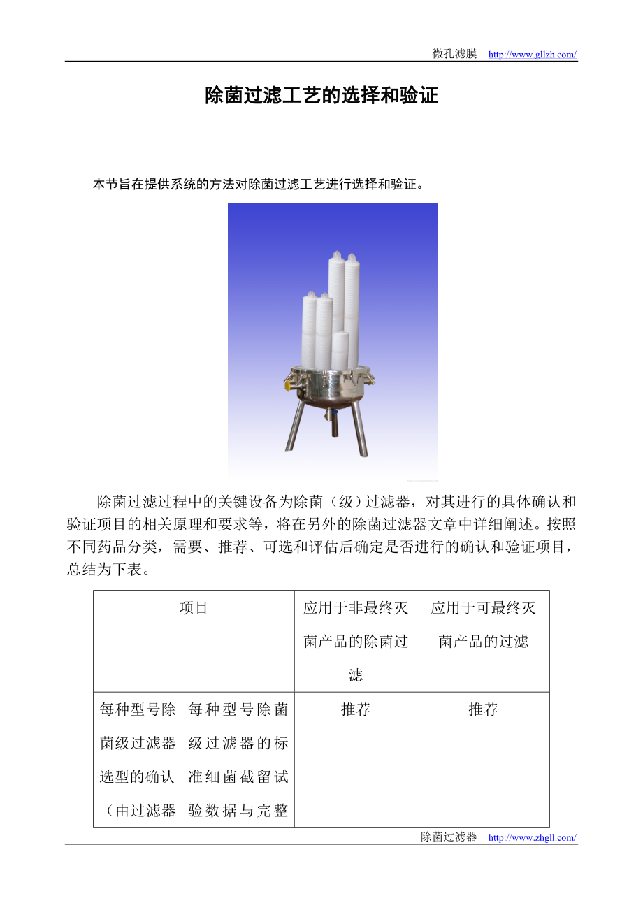 除菌过滤工艺的选择和验证_第1页