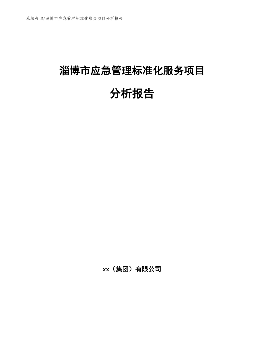 淄博市应急管理标准化服务项目分析报告（模板）_第1页