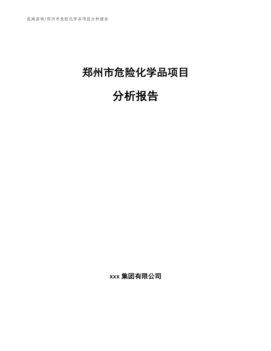 郑州市危险化学品项目分析报告模板范本_第1页