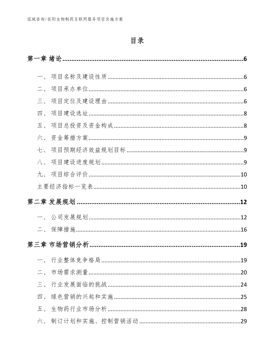 岳阳生物制药互联网服务项目实施方案（范文模板）_第1页