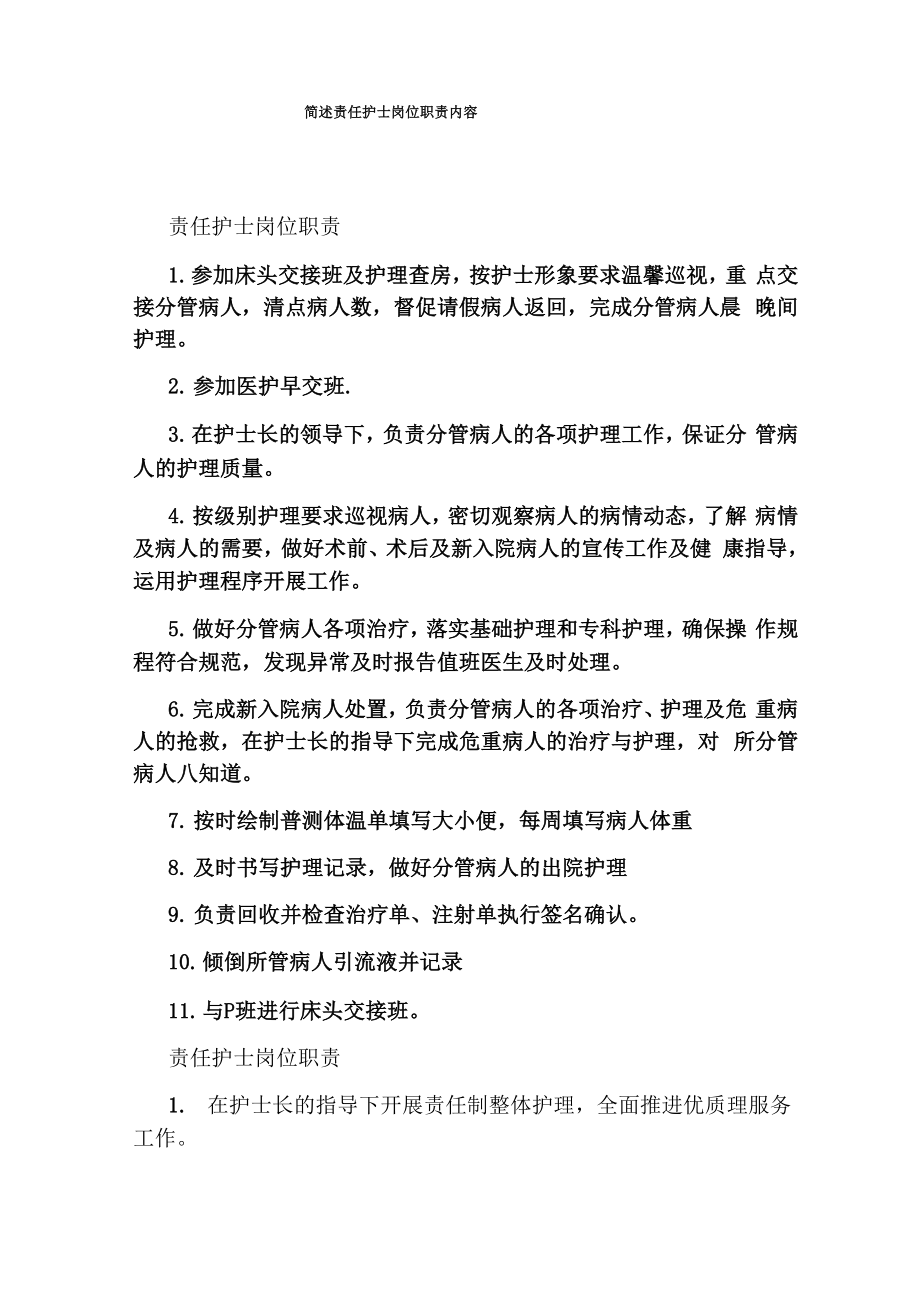 简述责任护士岗位职责内容_第1页