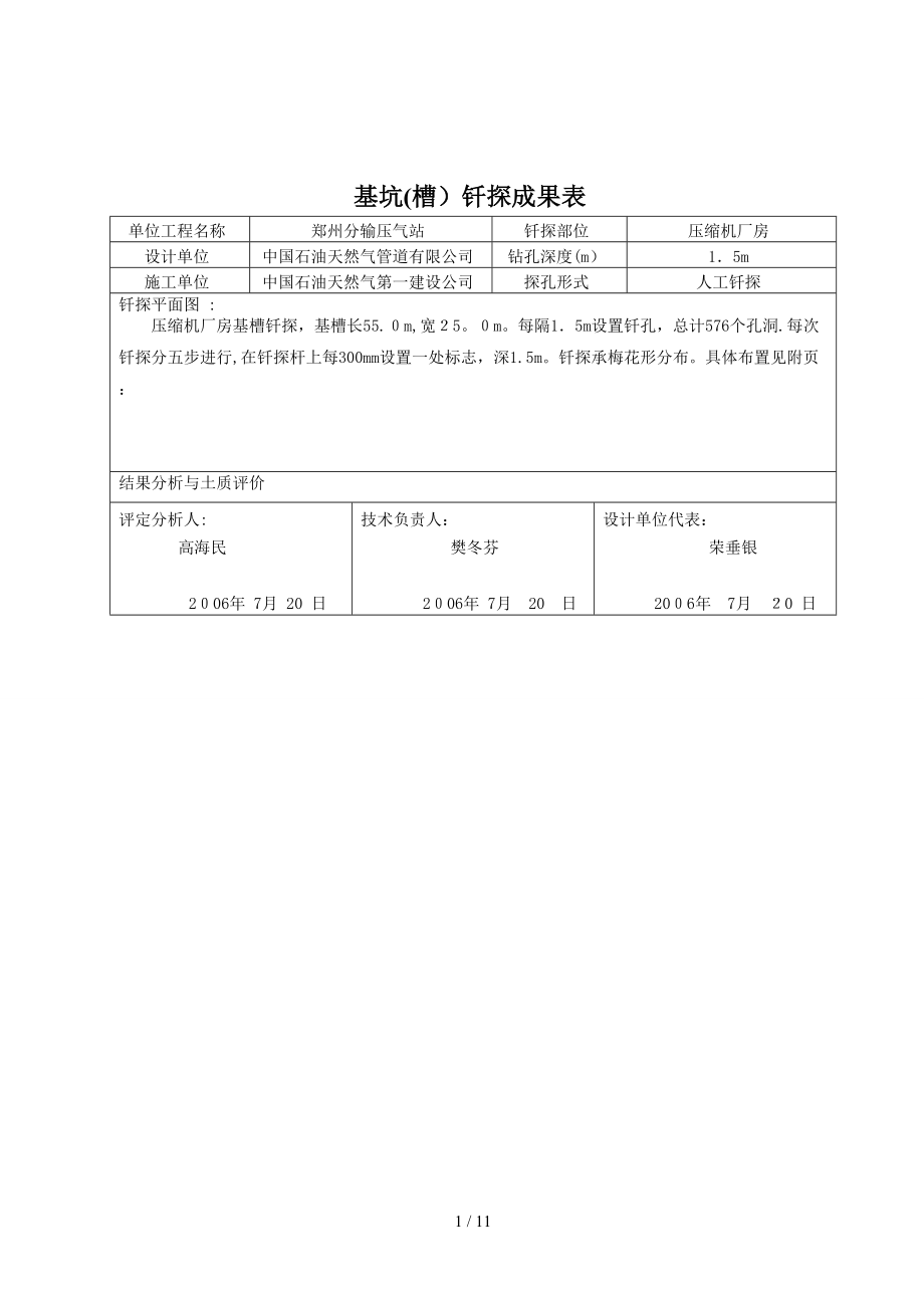 03基坑(槽)钎探成果表_第1页