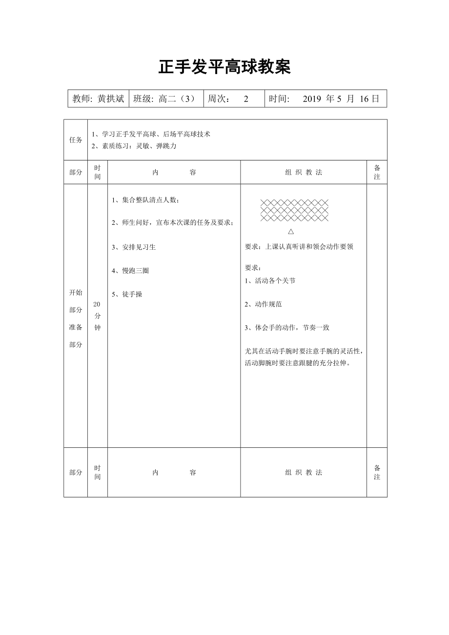 正手发平高球教案_第1页