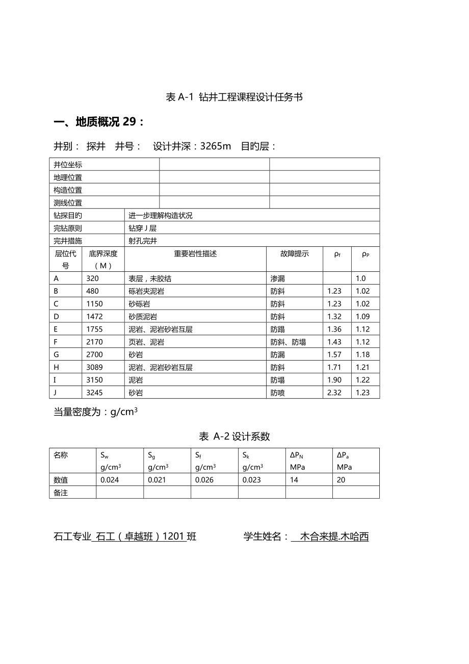 钻井关键工程优质课程设计_第1页