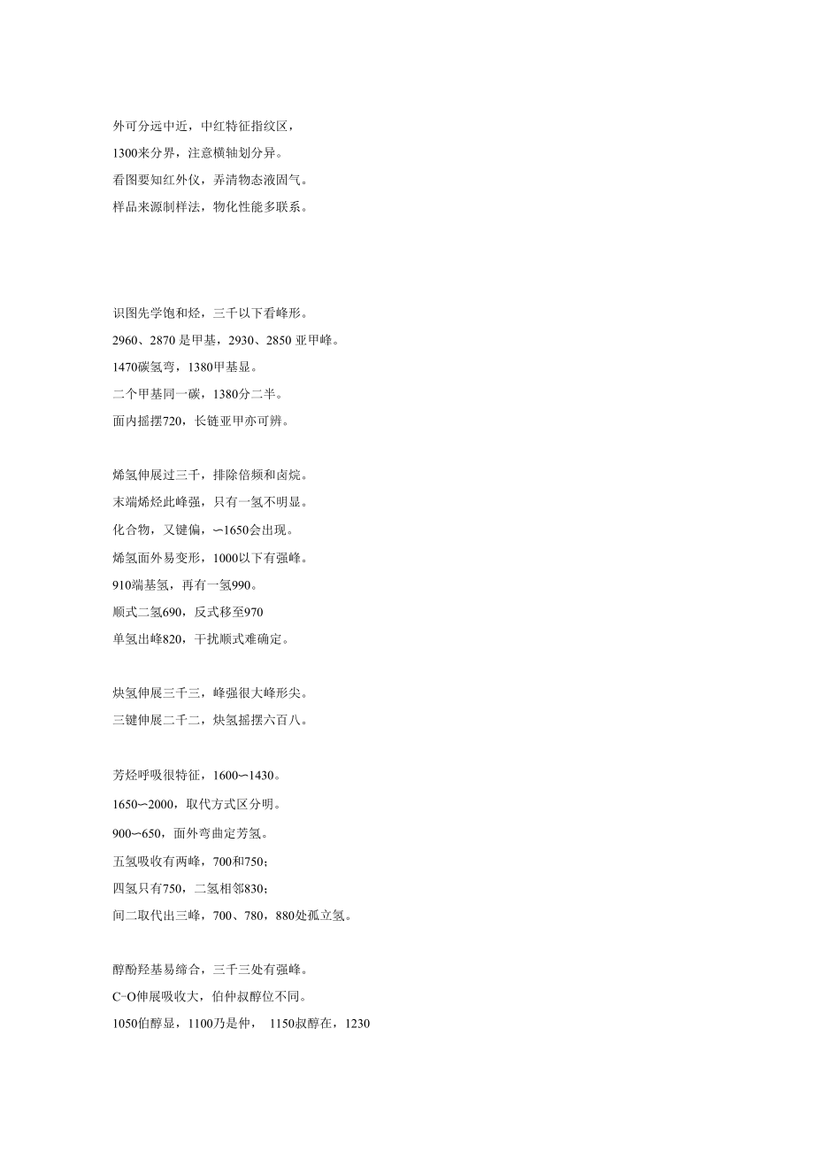 红外光谱识谱歌_第1页