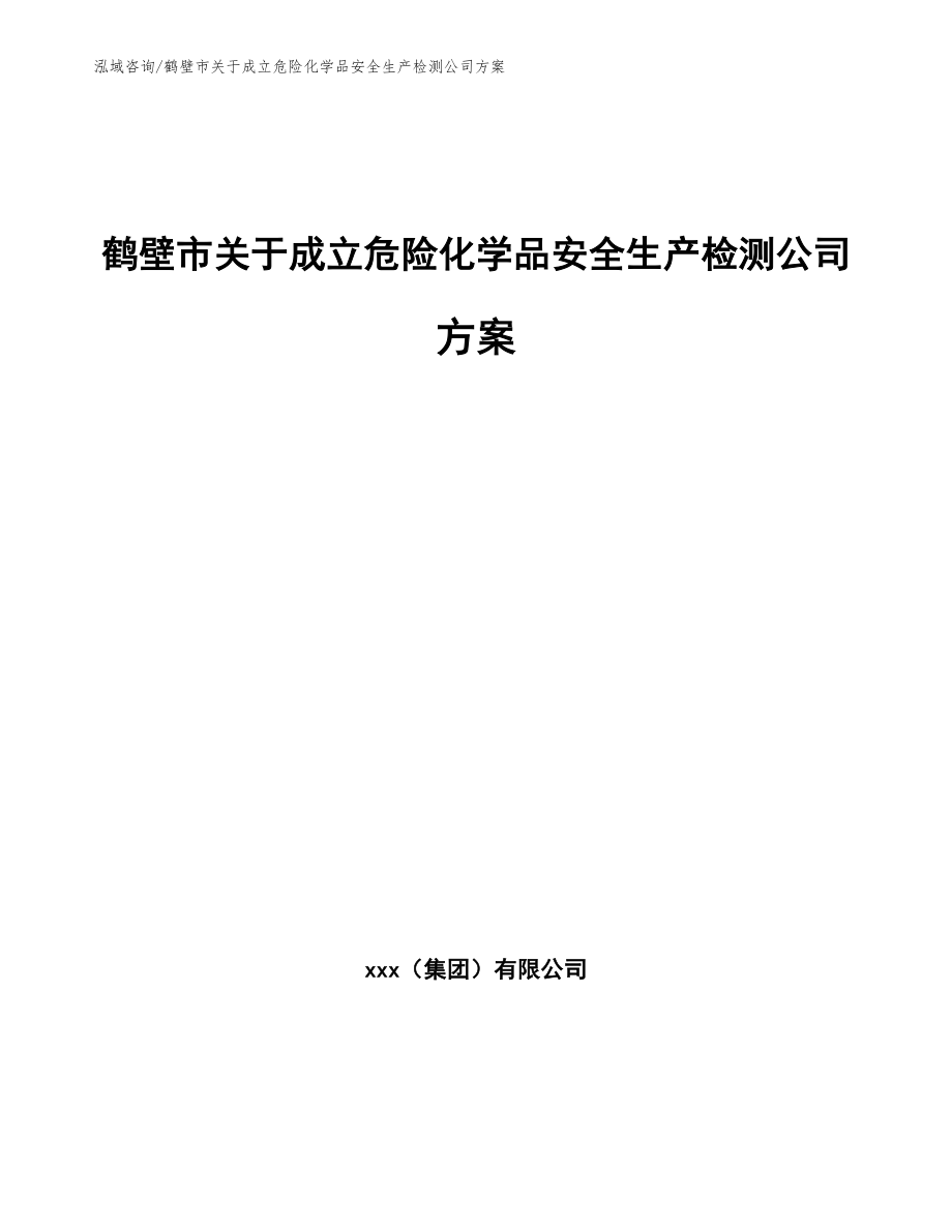 鹤壁市关于成立危险化学品安全生产检测公司方案（范文模板）_第1页