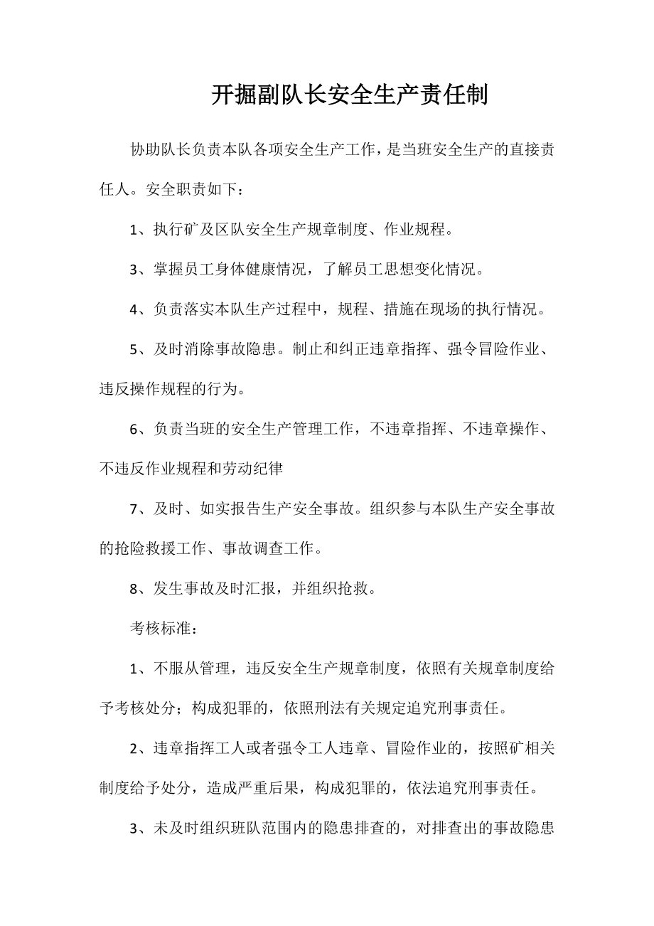开掘副队长安全生产责任制_第1页