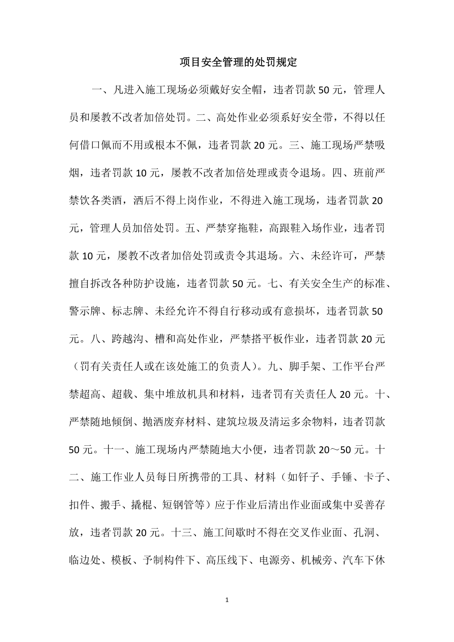 项目安全管理的处罚规定_第1页