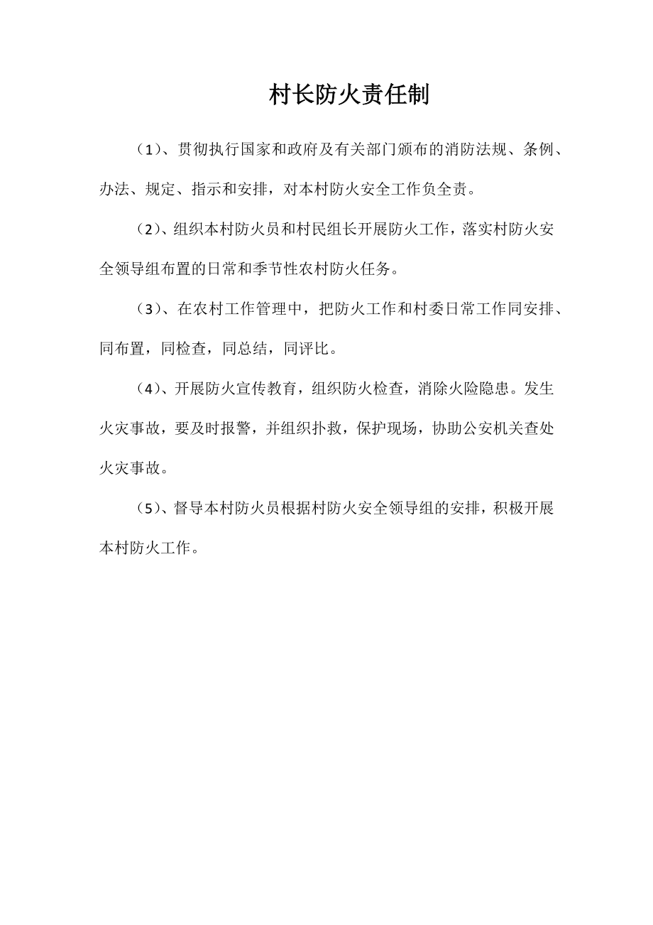 村长防火责任制_第1页