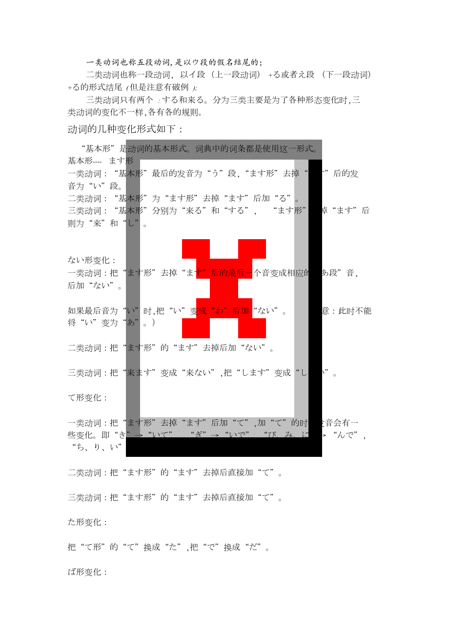 日语词汇学习：一类动词,二类动词及三类动词的区别及变形(20201222142609)_第1页