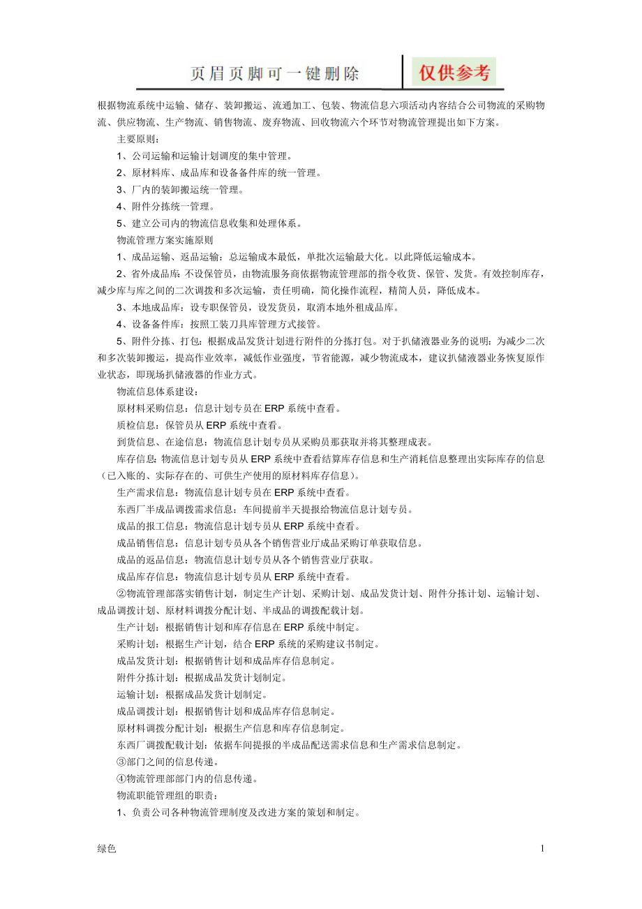 物流运输管理方案【严选材料】_第1页