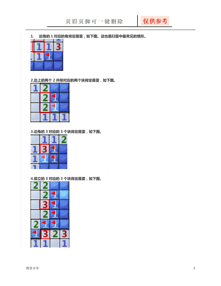 扫雷游戏技巧【沐风教育】_第1页