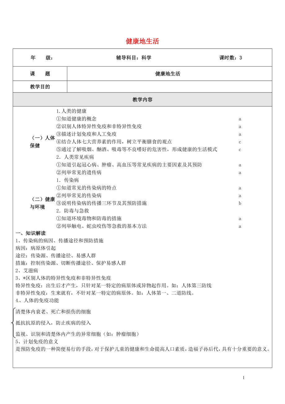 浙江省中考科学生物部分复习讲义专题7降地生活0718331_第1页