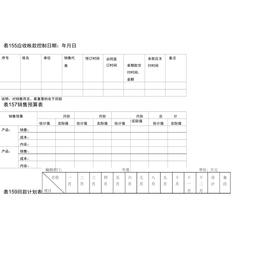 销售资金回笼表格_第1页