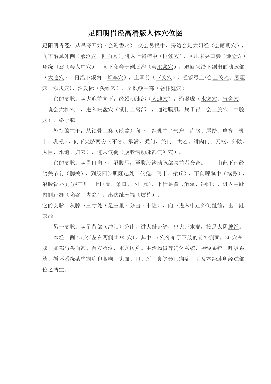 足阳明胃经高清版人体穴位图_第1页