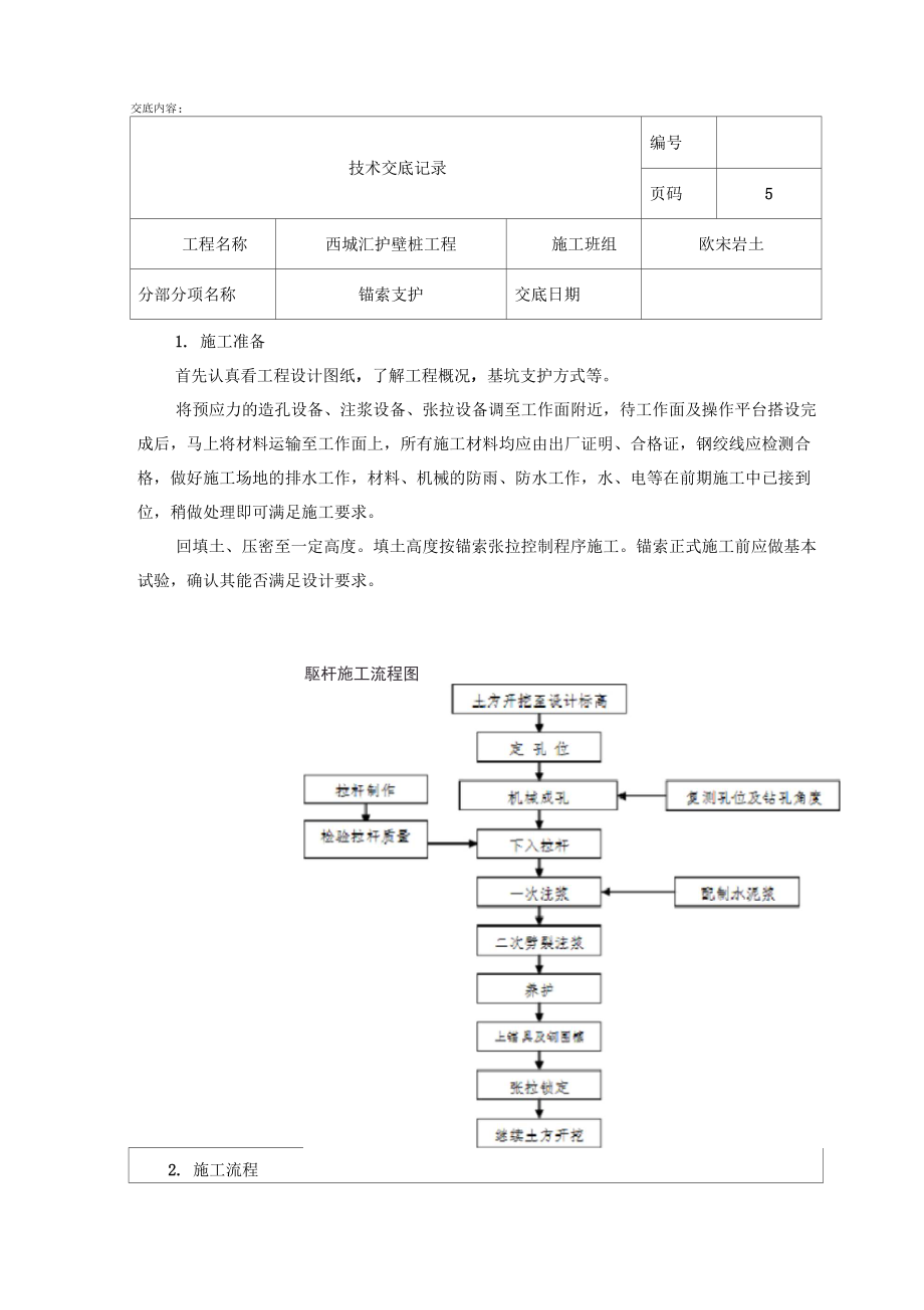 锚索支护技术交底_第1页