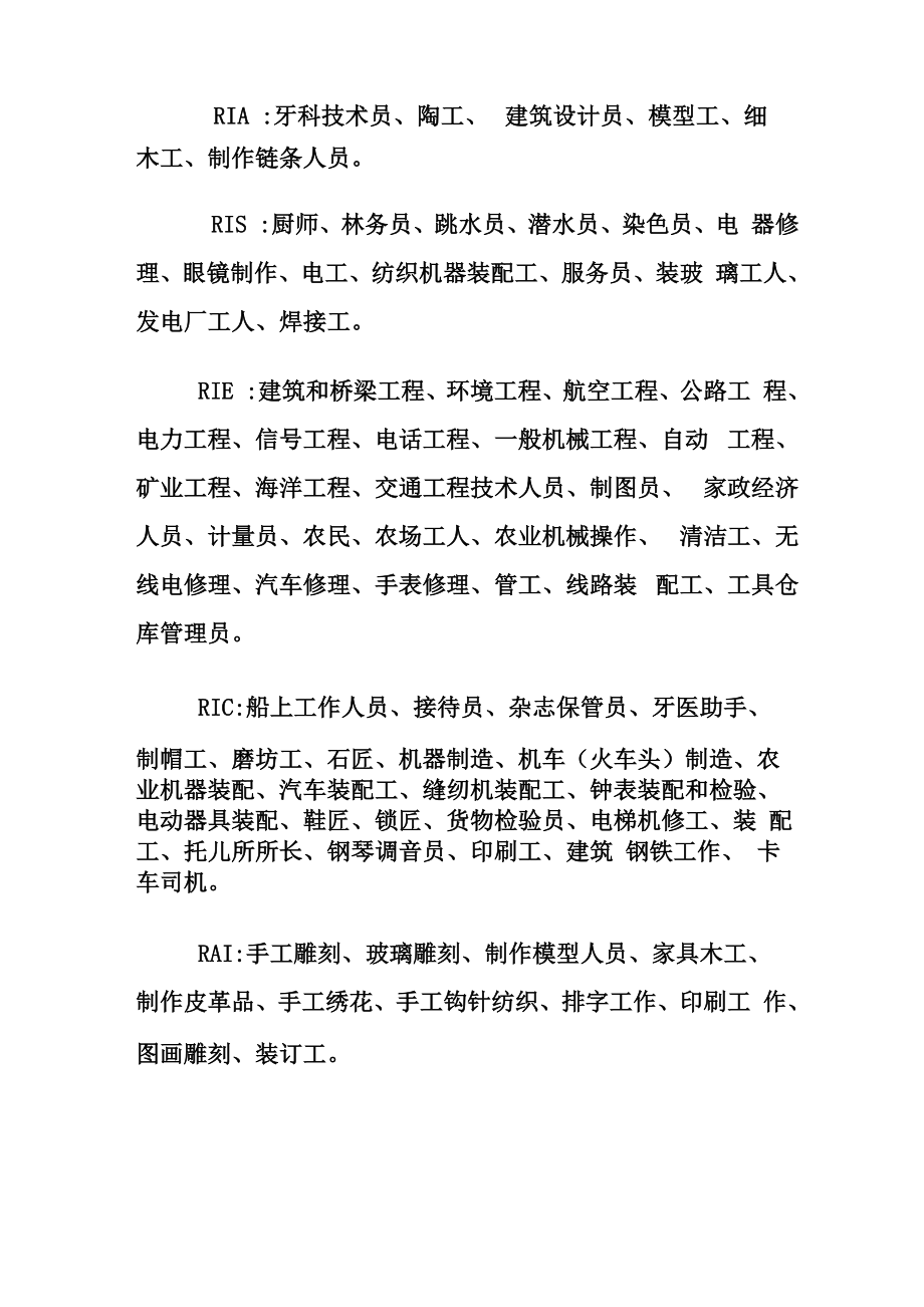 霍兰德兴趣类型参考_第1页