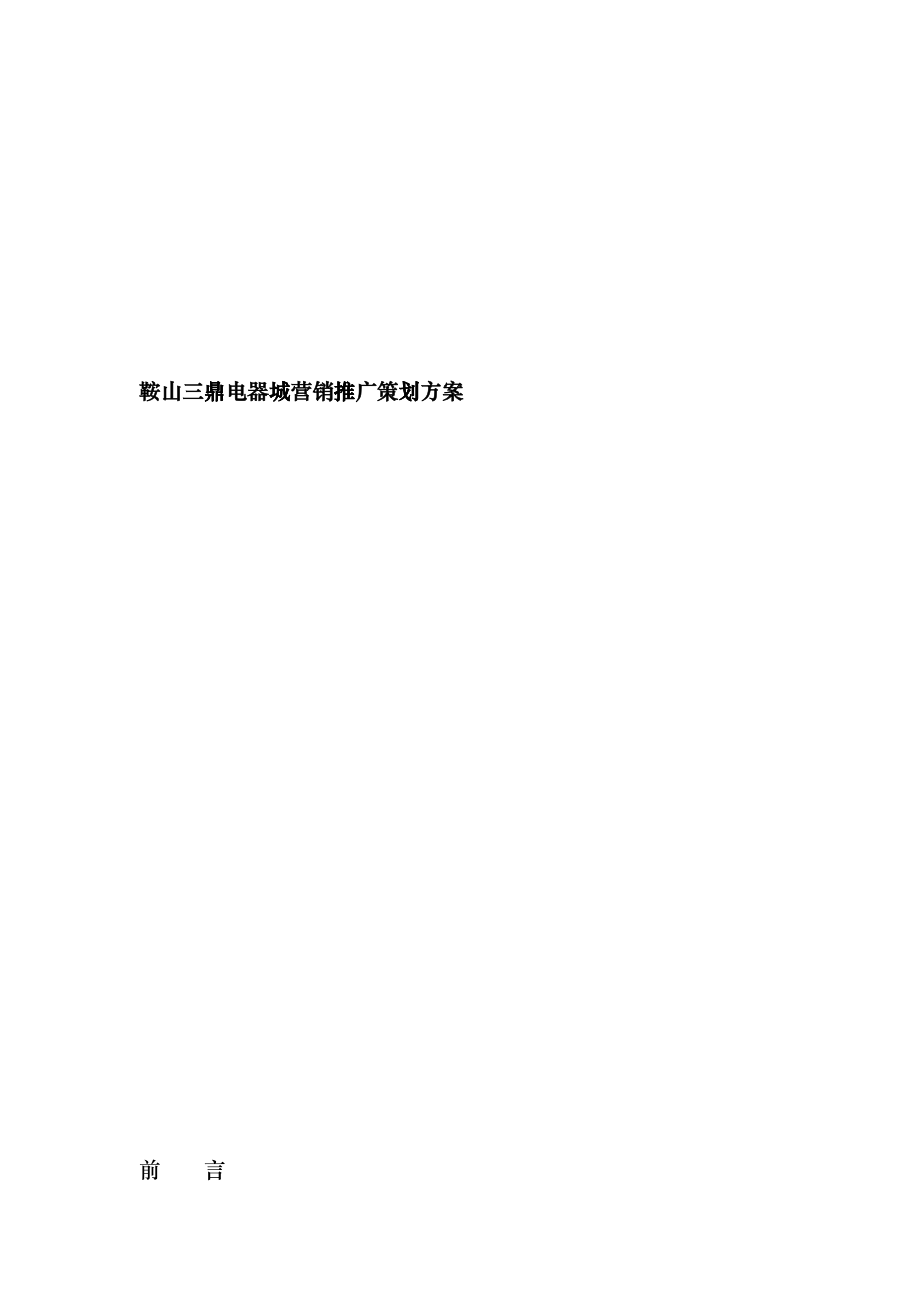 鞍山某电器城营销推广策划方案_第1页