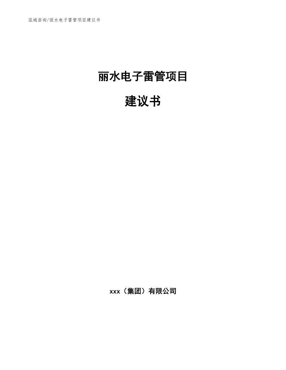 丽水电子雷管项目建议书_参考范文_第1页