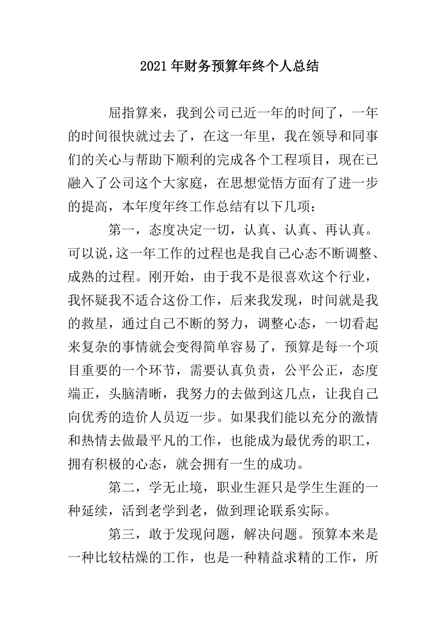 2021年财务预算年终个人总结_第1页