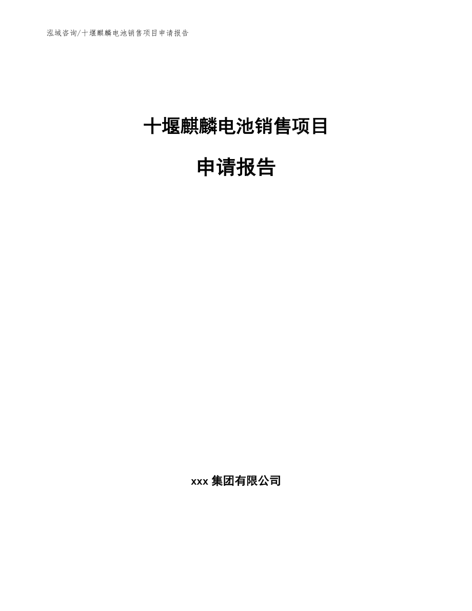 十堰麒麟电池销售项目申请报告参考范文_第1页