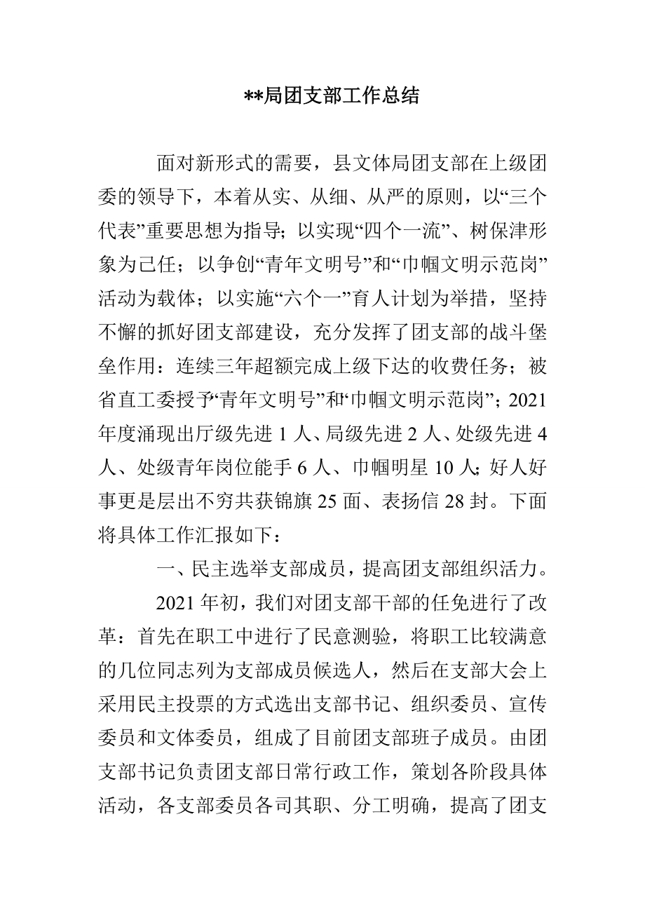 --局团支部工作总结_第1页