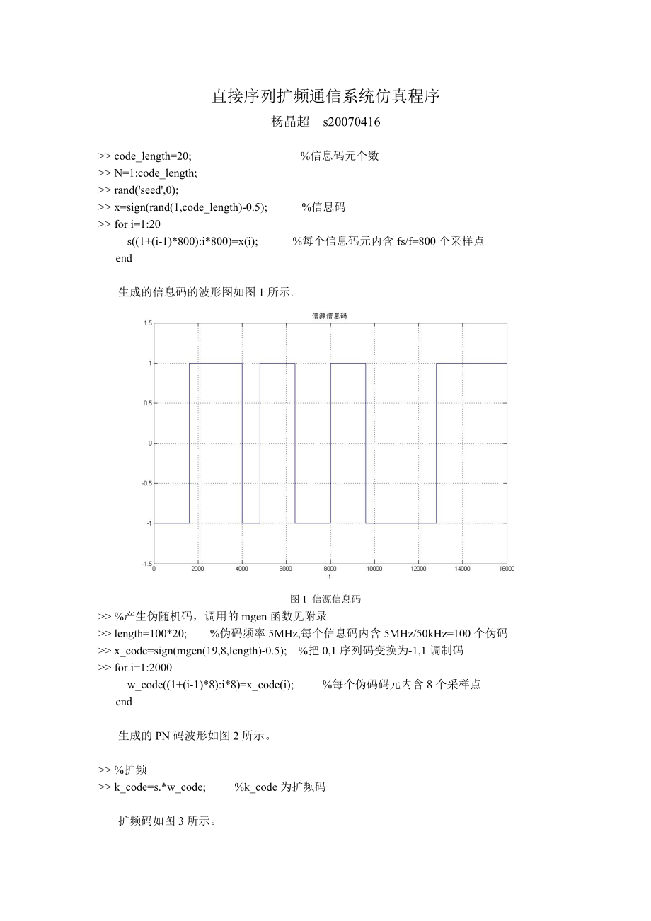 直接序列扩频通信系统仿真程序_第1页