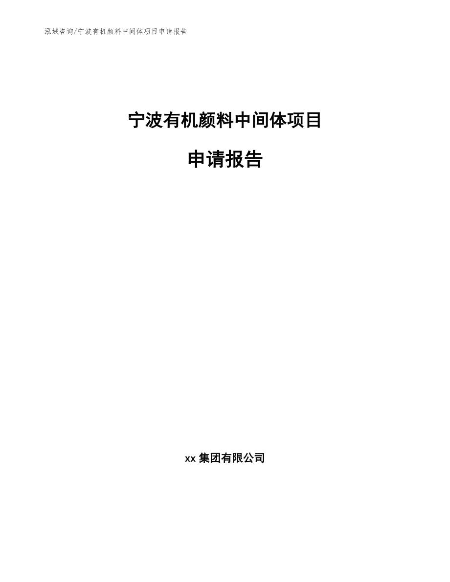 宁波有机颜料中间体项目申请报告_第1页