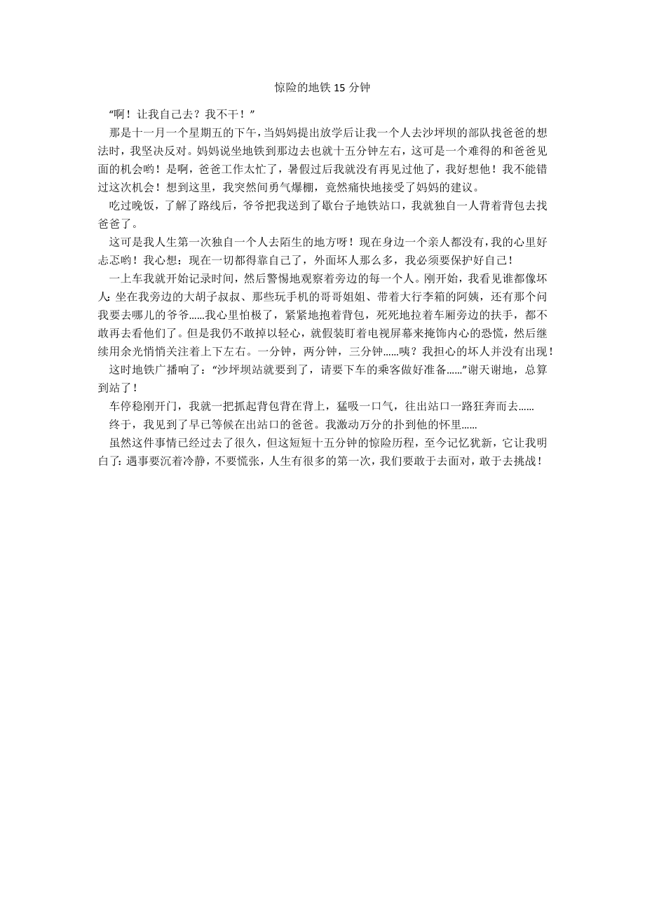惊险的地铁15分钟_第1页