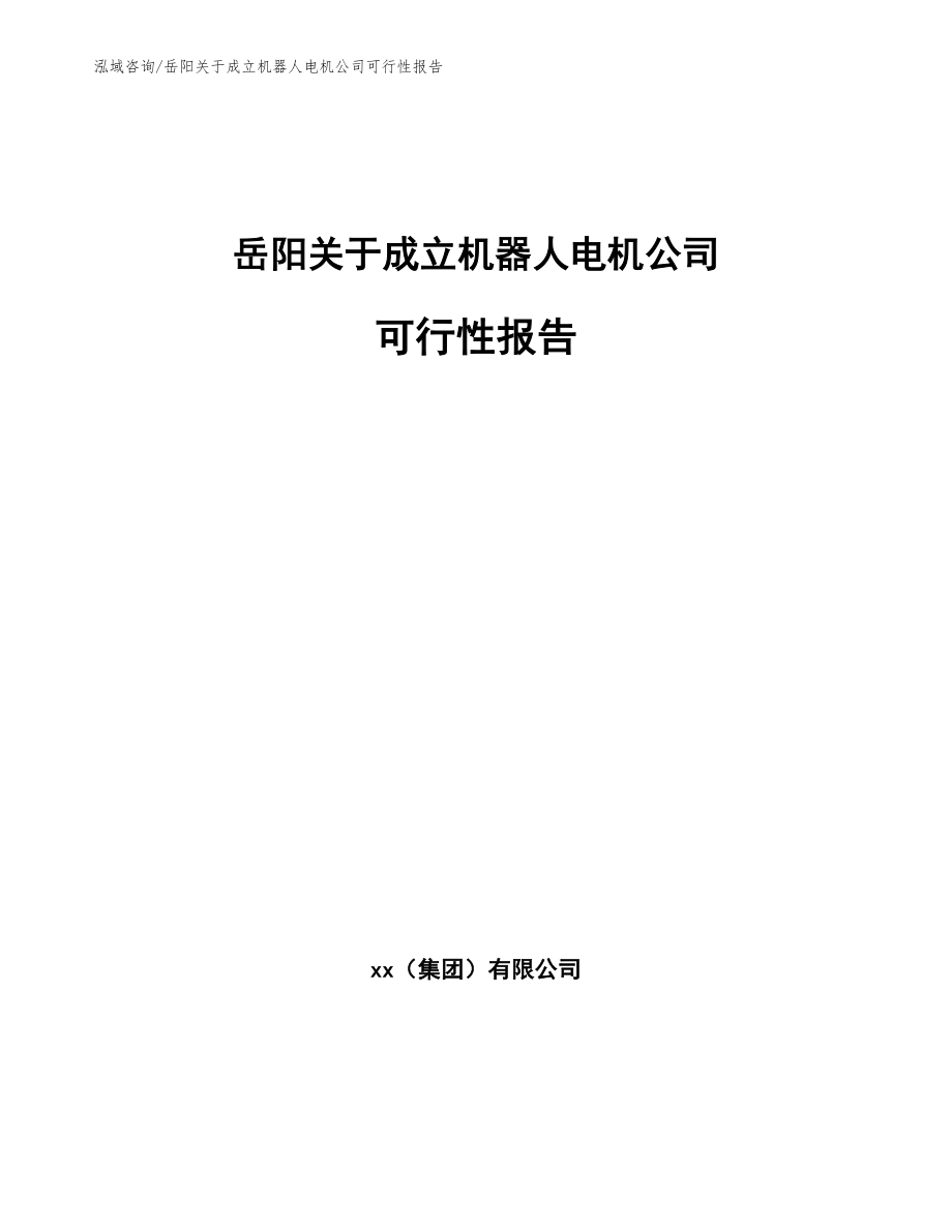 岳阳关于成立机器人电机公司可行性报告_第1页