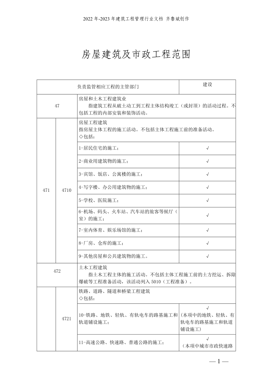 房屋建筑及市政工程范围_第1页