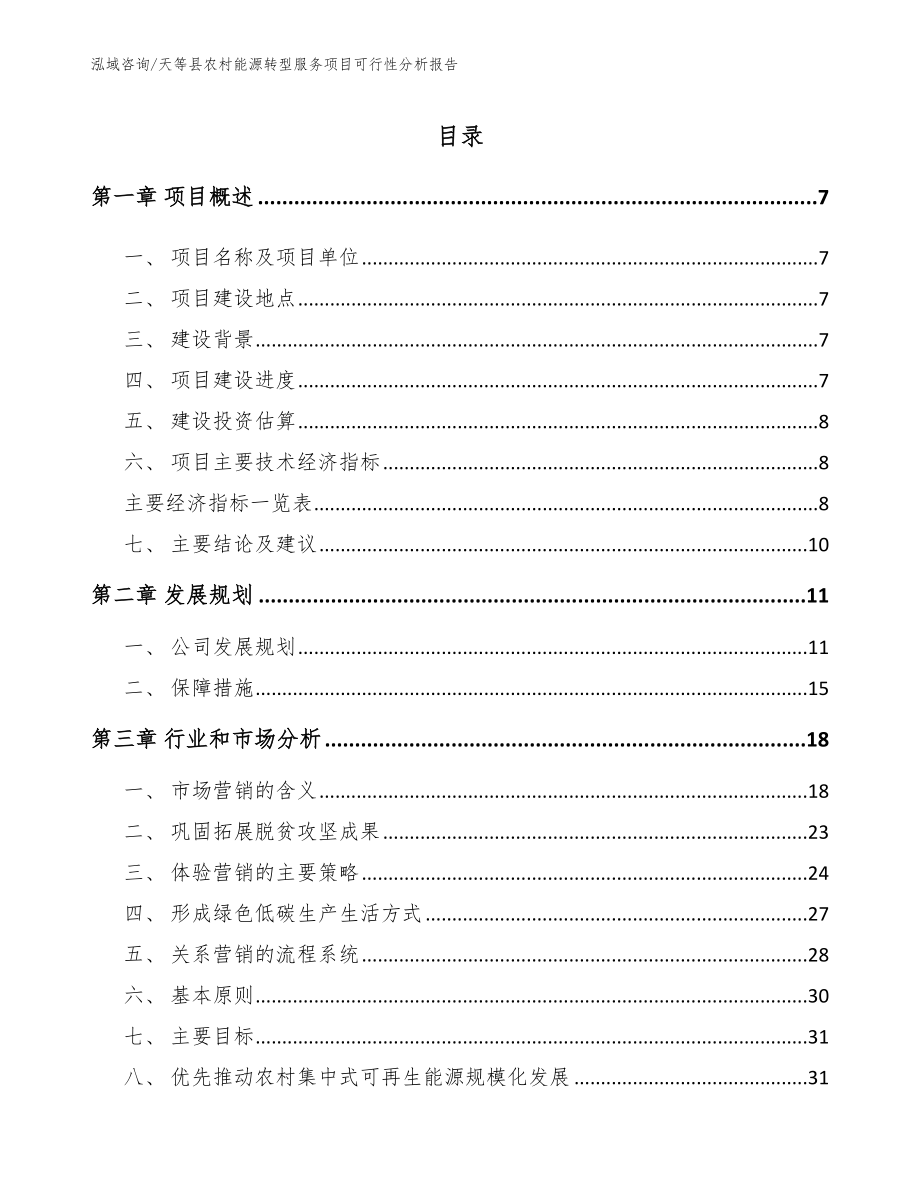天等县农村能源转型服务项目可行性分析报告（模板范本）_第1页