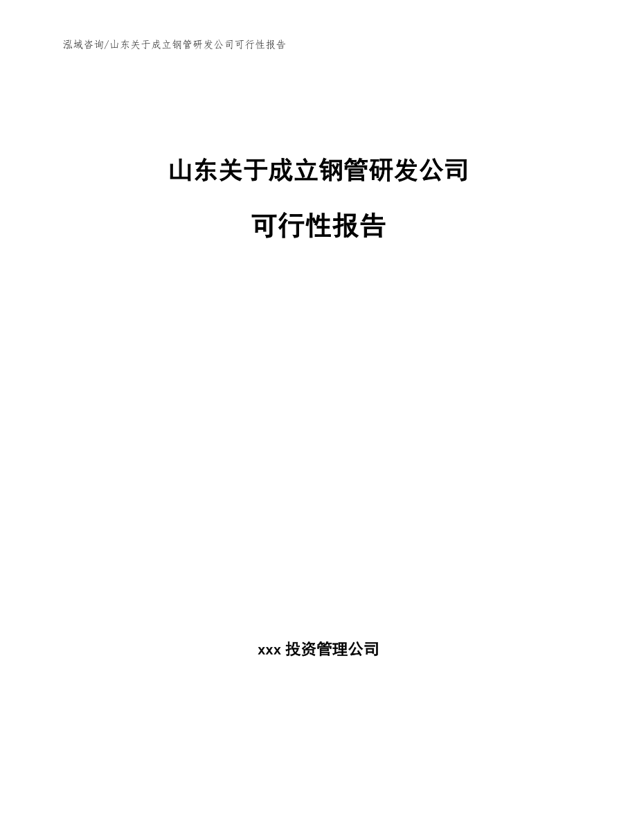 山东关于成立钢管研发公司可行性报告（模板参考）_第1页