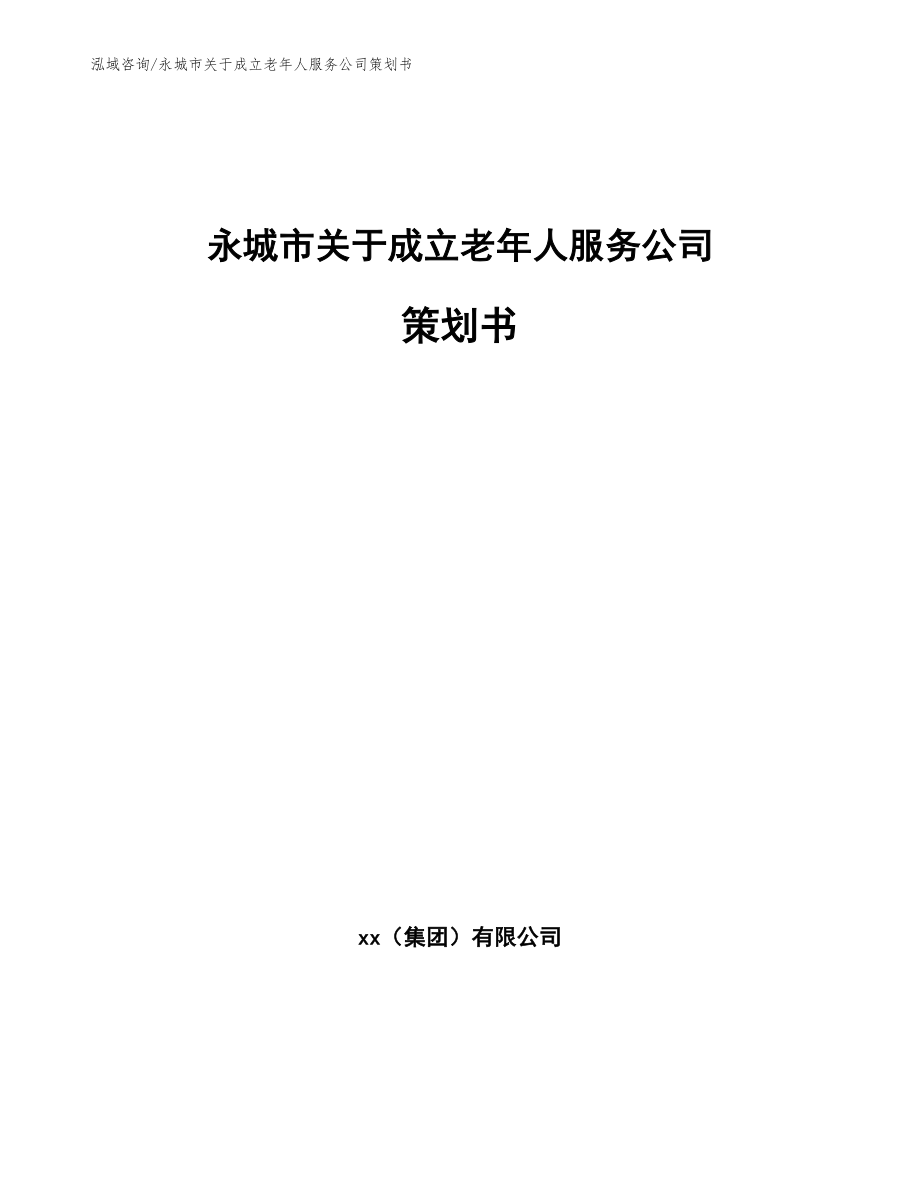 永城市关于成立老年人服务公司策划书_第1页