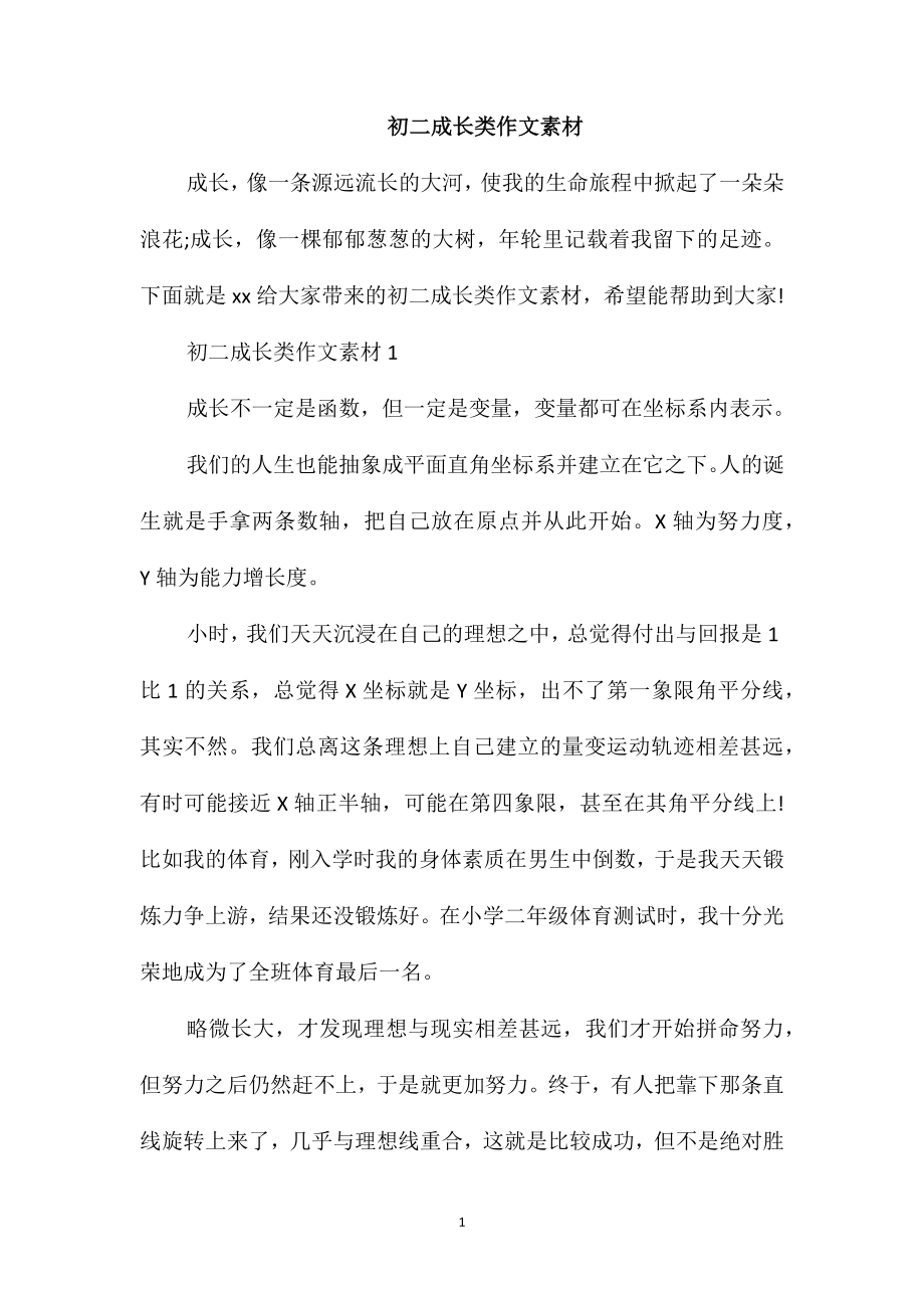初二成长类作文素材_第1页