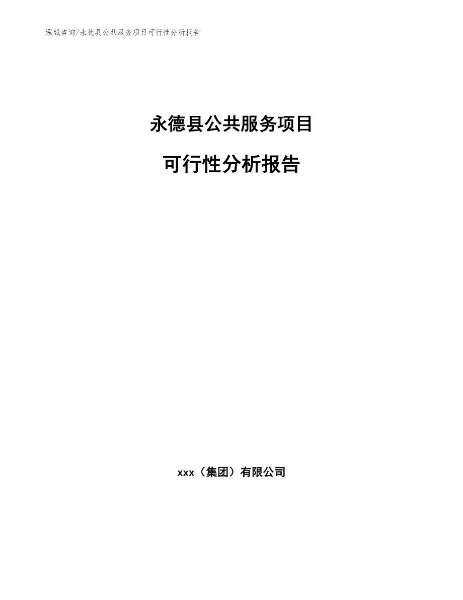 永德县公共服务项目可行性分析报告_第1页