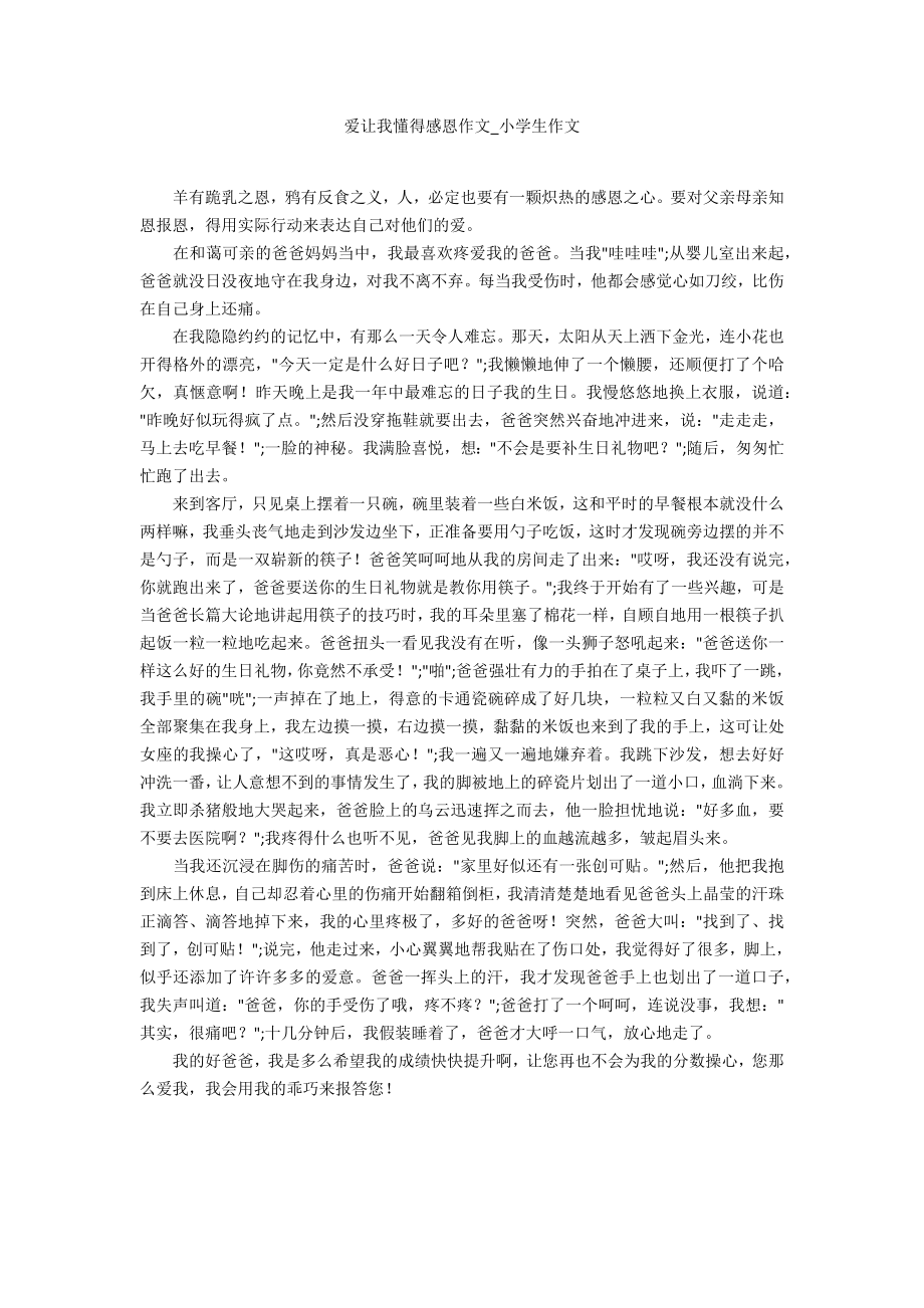 爱让我懂得感恩作文_第1页