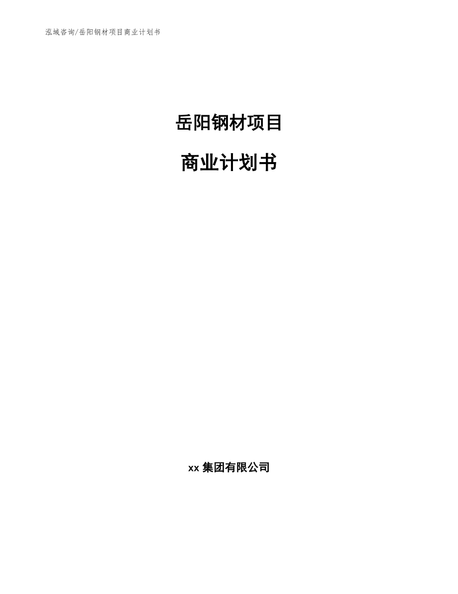 岳阳钢材项目商业计划书_模板_第1页