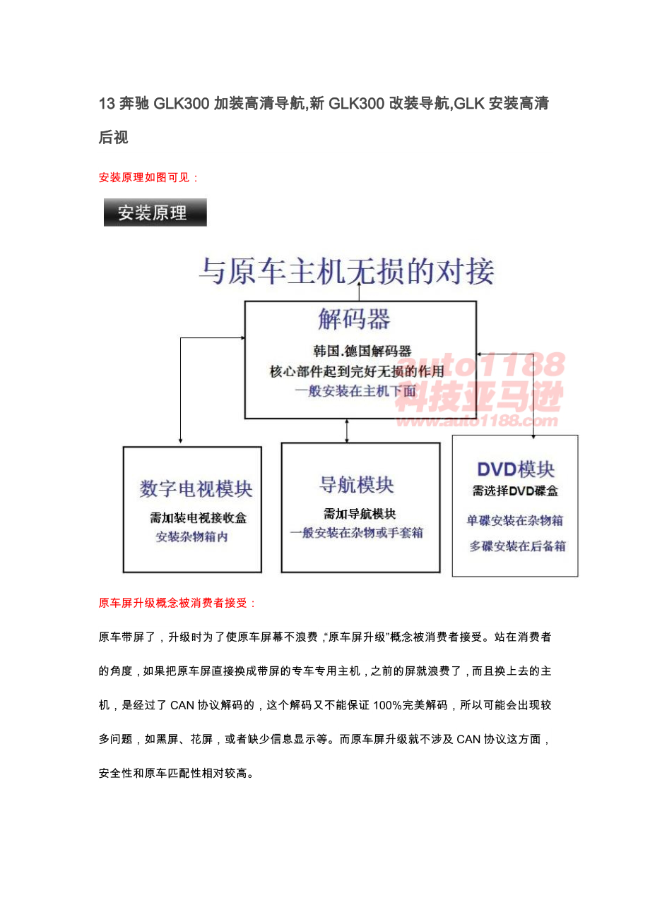 13奔驰GLK300加装高清导,新GLK300改装导,GLK安装高清后视_第1页