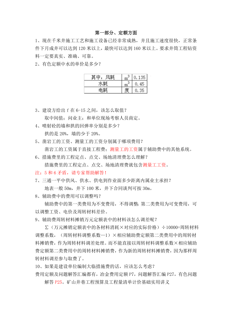 井巷工程造价疑难解答汇编_第1页