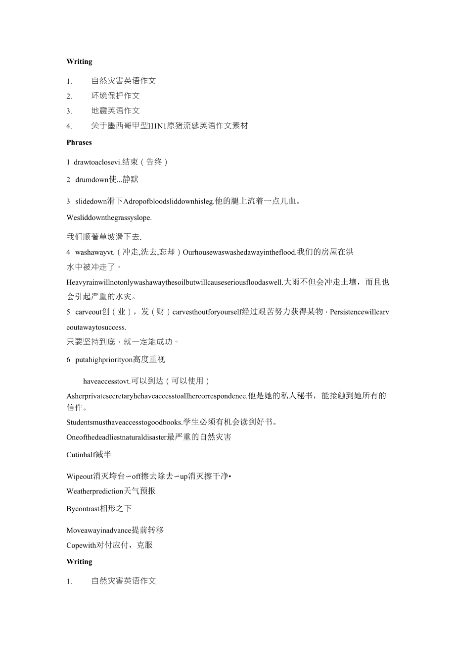 英语作文灾害_第1页