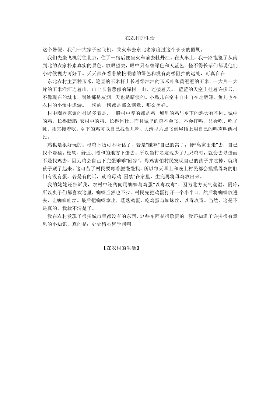 在农村的生活_第1页